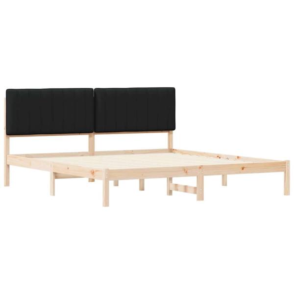 Bettgestell mit gepolstertem Kopfteil Schwarz 180 x 200 cm