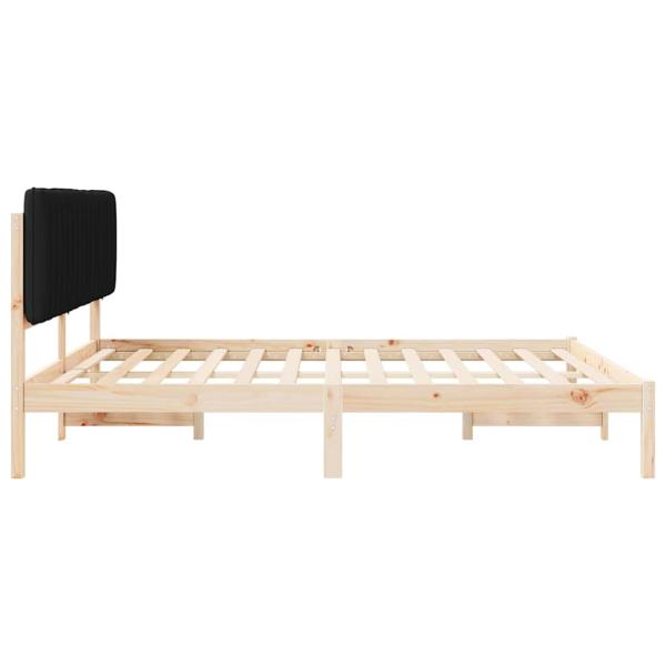 Bettgestell mit gepolstertem Kopfteil Schwarz 180 x 200 cm