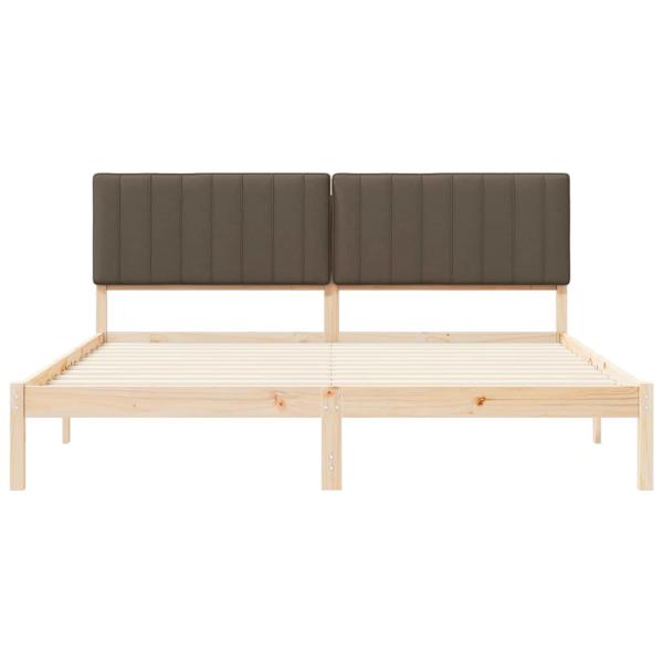 Bettgestell mit gepolstertem Kopfteil Taupe 180 x 200 cm
