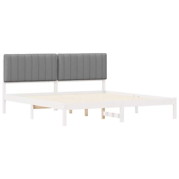 Bettgestell mit gepolstertem Kopfteil Hellgrau 180 x 200 cm