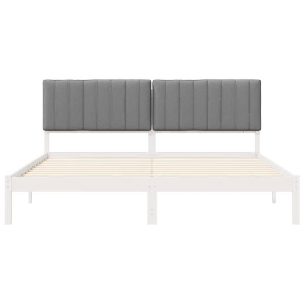 Bettgestell mit gepolstertem Kopfteil Hellgrau 180 x 200 cm