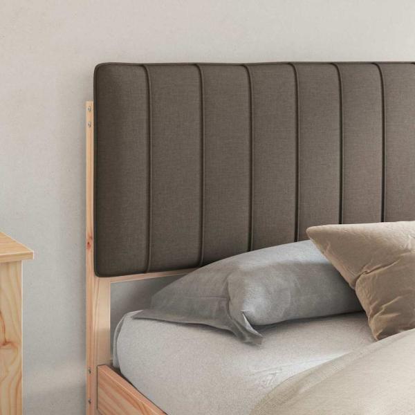 Bettgestell mit gepolstertem Kopfteil Taupe 150 x 200 cm