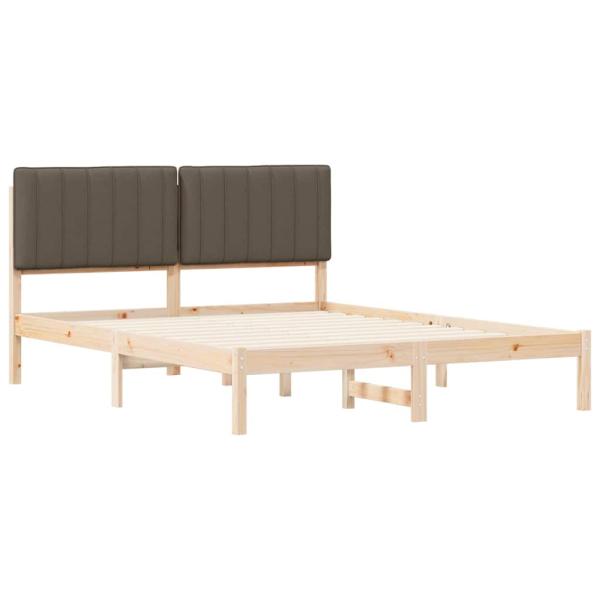 Bettgestell mit gepolstertem Kopfteil Taupe 150 x 200 cm