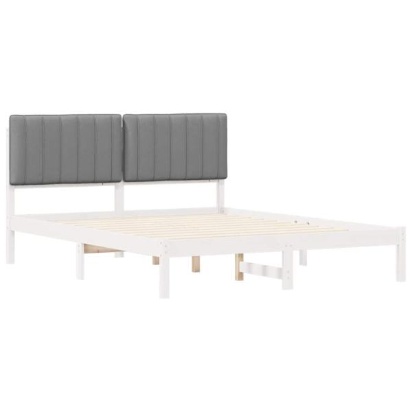 Bettgestell mit gepolstertem Kopfteil Hellgrau 150 x 200 cm