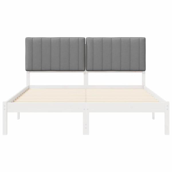 Bettgestell mit gepolstertem Kopfteil Hellgrau 150 x 200 cm