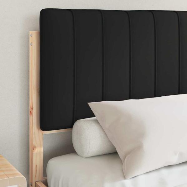 Bettgestell mit gepolstertem Kopfteil Schwarz 140 x 200 cm