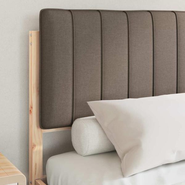 Bettgestell mit gepolstertem Kopfteil Taupe 135 x 190 cm
