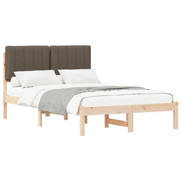 Bettgestell mit gepolstertem Kopfteil Taupe 120 x 190 cm