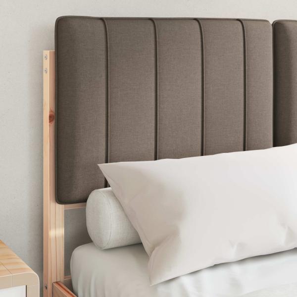 Bettgestell mit gepolstertem Kopfteil Taupe 120 x 190 cm