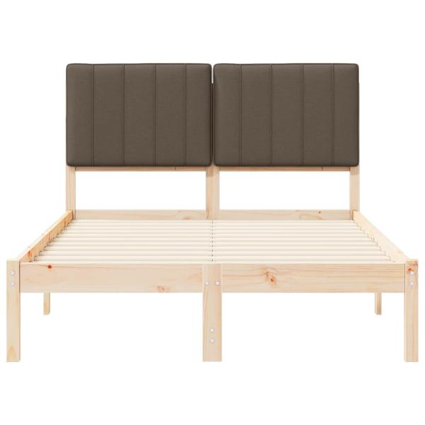 Bettgestell mit gepolstertem Kopfteil Taupe 120 x 190 cm