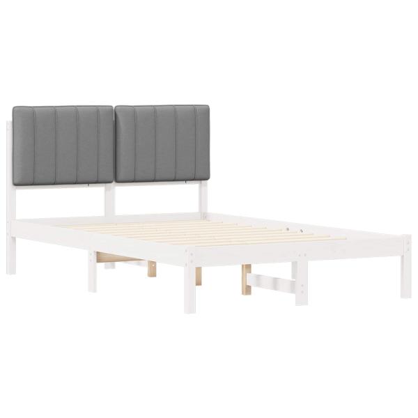 Bettgestell mit gepolstertem Kopfteil Hellgrau 120 x 190 cm