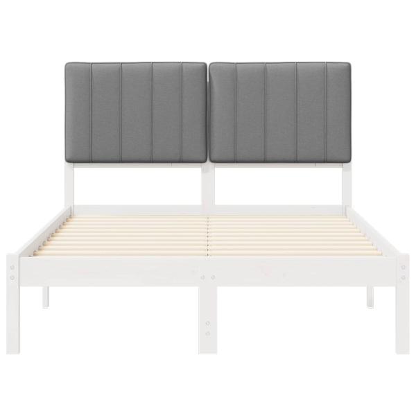 Bettgestell mit gepolstertem Kopfteil Hellgrau 120 x 190 cm