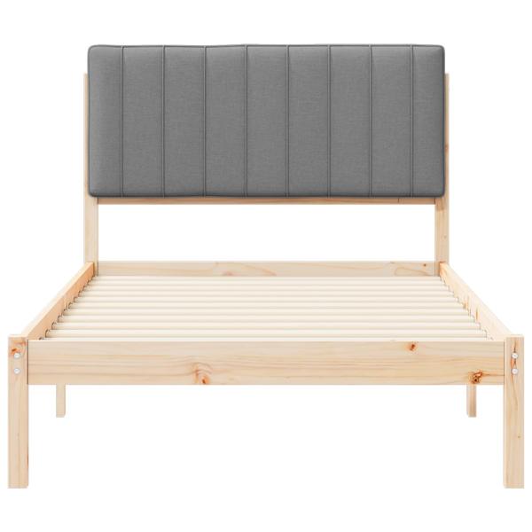 Bettgestell mit gepolstertem Kopfteil Hellgrau 100 x 200 cm