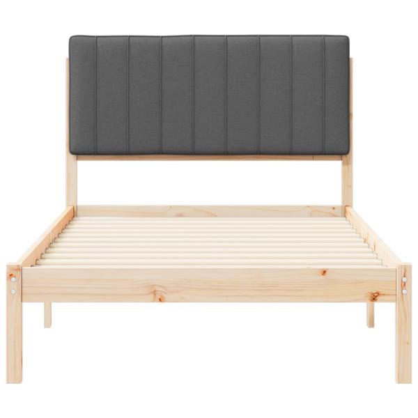 Bettgestell mit gepolstertem Kopfteil Dunkelgrau 100 x 200 cm