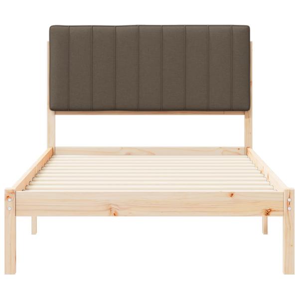 Bettgestell mit gepolstertem Kopfteil Taupe 100 x 200 cm