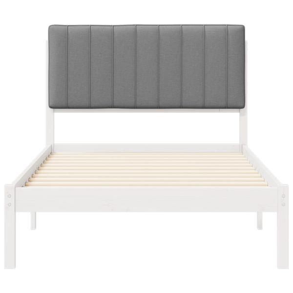 Bettgestell mit gepolstertem Kopfteil Hellgrau 100 x 200 cm