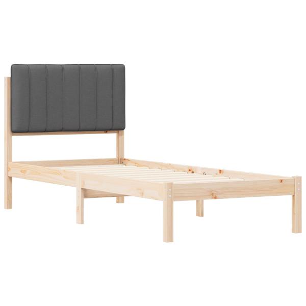Bettgestell mit gepolstertem Kopfteil Dunkelgrau 80 x 200 cm