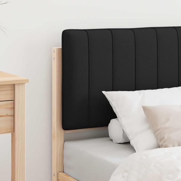 Bettgestell mit gepolstertem Kopfteil Schwarz 80 x 200 cm