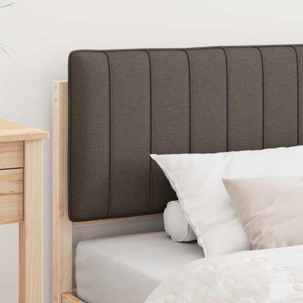 Bettgestell mit gepolstertem Kopfteil Taupe 90 x 190 cm