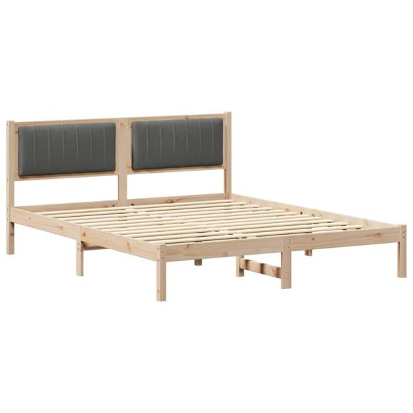 Bettgestell mit gepolstertem Kopfteil Dunkelgrau 160 x 200 cm