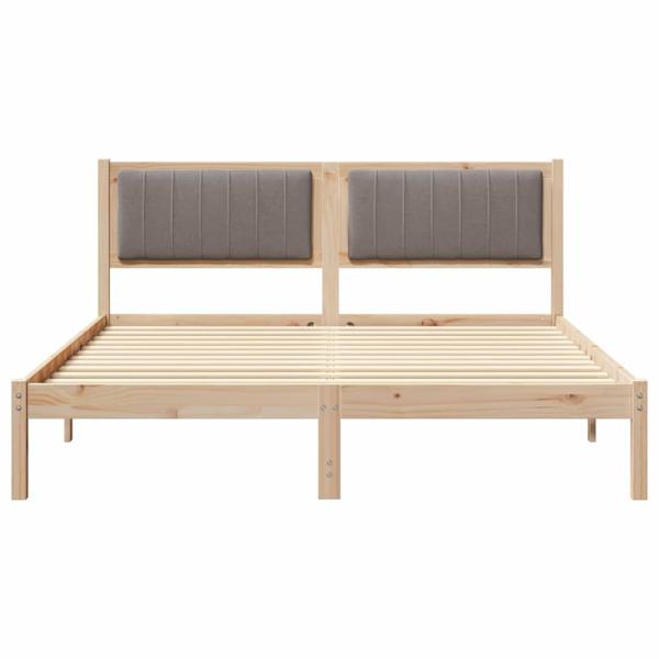 Bettgestell mit gepolstertem Kopfteil Taupe 150 x 200 cm
