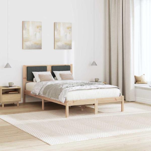 Bettgestell mit gepolstertem Kopfteil Dunkelgrau 120 x 200 cm