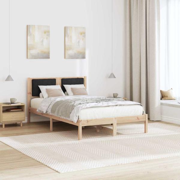 Bettgestell mit gepolstertem Kopfteil Schwarz 120 x 200 cm