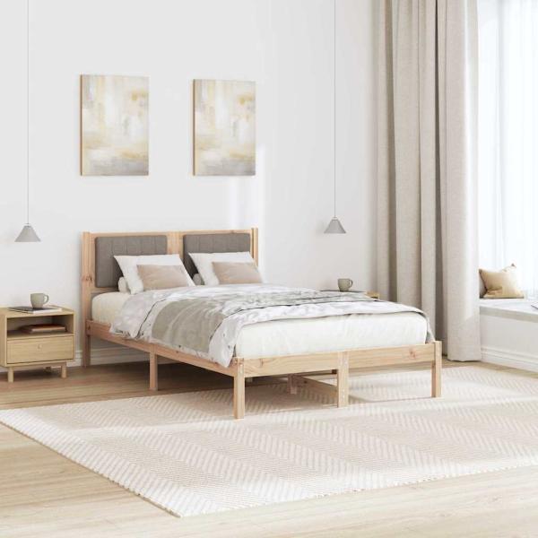 Bettgestell mit gepolstertem Kopfteil Taupe 120 x 200 cm
