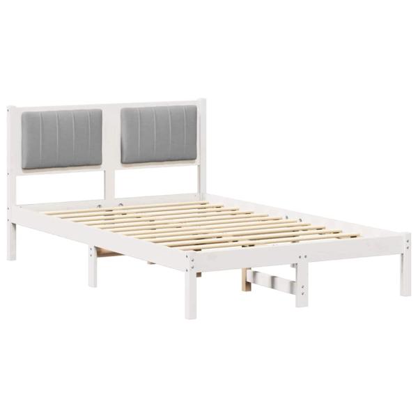 Bettgestell mit gepolstertem Kopfteil Hellgrau 120 x 200 cm