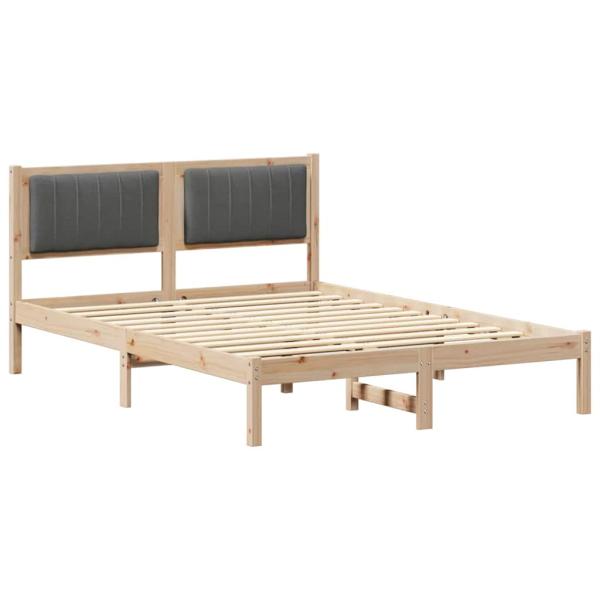 Bettgestell mit gepolstertem Kopfteil Dunkelgrau 120 x 190 cm