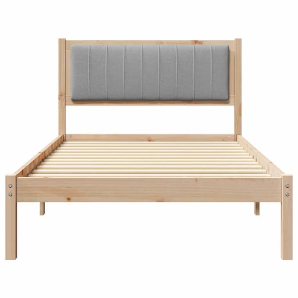 Bettgestell mit gepolstertem Kopfteil Hellgrau 100 x 200 cm