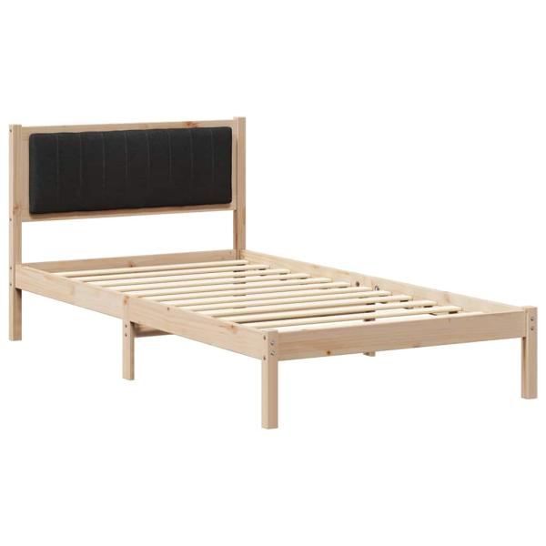 Bettgestell mit gepolstertem Kopfteil Schwarz 100 x 200 cm