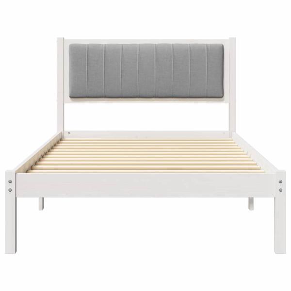 Bettgestell mit gepolstertem Kopfteil Hellgrau 100 x 200 cm