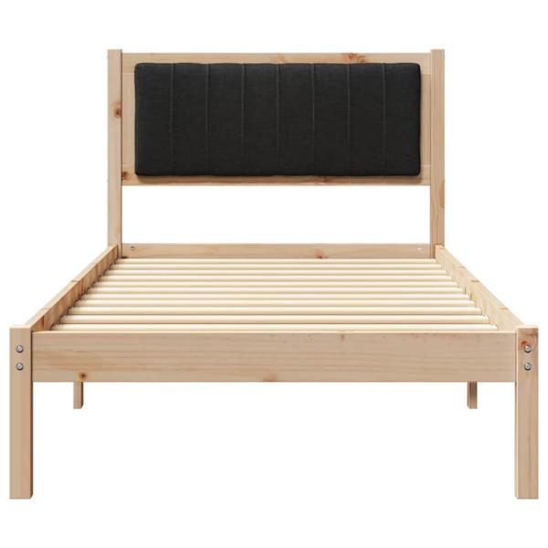 Bettgestell mit gepolstertem Kopfteil Schwarz 90 x 200 cm