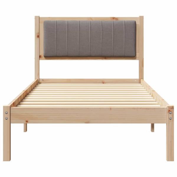 Bettgestell mit gepolstertem Kopfteil Taupe 90 x 200 cm