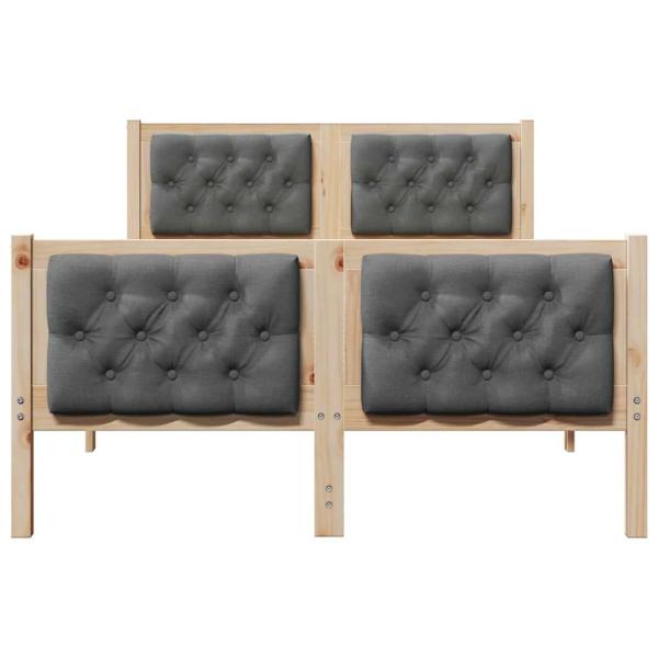 Bettrahmen Dunkelgrau 120 x 200 cm Massives Kiefernholz