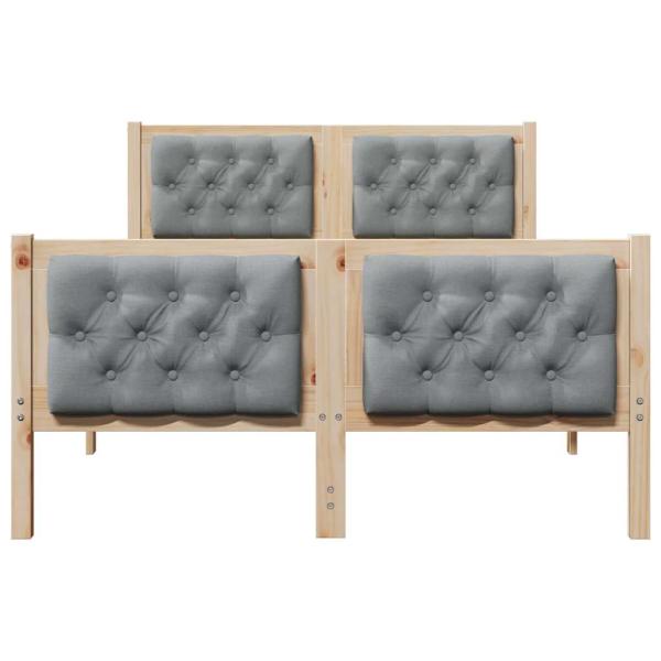 Bettrahmen Hellgrau 135 x 190 cm Massives Kiefernholz