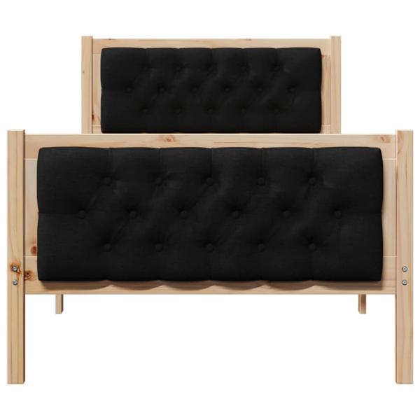 Bettrahmen Schwarz 90 x 190 cm Massives Kiefernholz