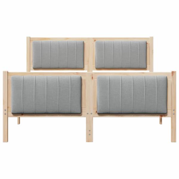Bettgestell Braun und Hellgrau 135 x 190 cm Massivholz Kiefer