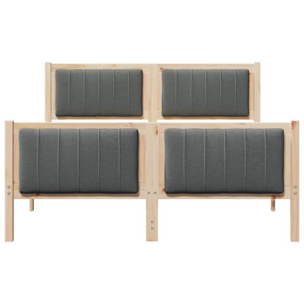 Bettgestell Braun und Dunkelgrau 135 x 190 cm Massivholz Kiefer