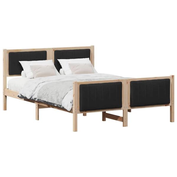 Bettgestell Braun und Schwarz 135 x 190 cm Massivholz Kiefer