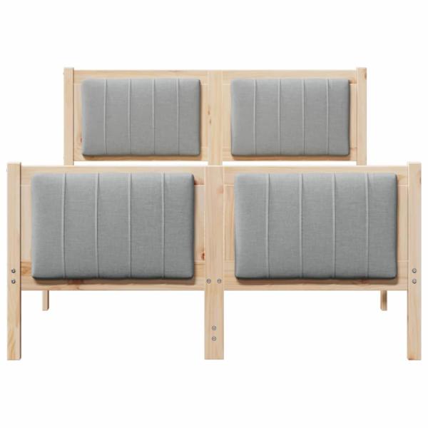 Bettgestell Braun und Hellgrau 120 x 190 cm Massivholz Kiefer