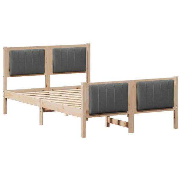 Bettgestell Braun und Dunkelgrau 120 x 190 cm Massivholz Kiefer