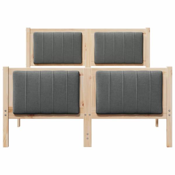 Bettgestell Braun und Dunkelgrau 120 x 190 cm Massivholz Kiefer