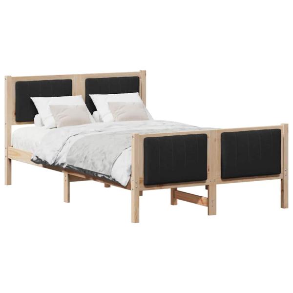 Bettgestell Braun und Schwarz 120 x 190 cm Massivholz Kiefer