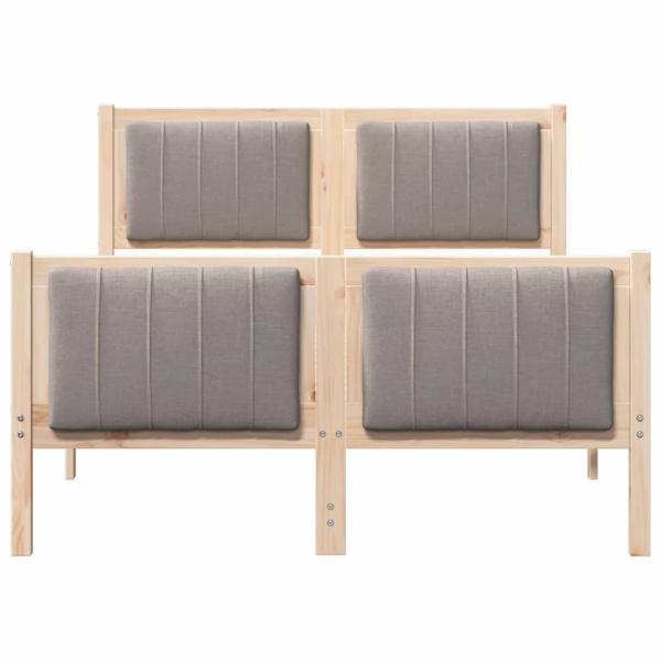 Bettgestell Braun und Taupe 120 x 190 cm Massivholz Kiefer