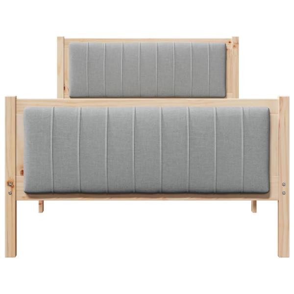 Bettgestell Braun und Hellgrau 100 x 200 cm Massivholz Kiefer