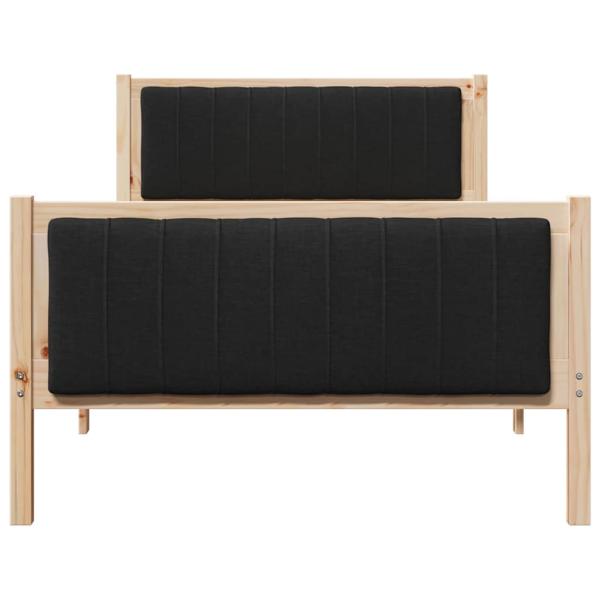 Bettgestell Braun und Schwarz 100 x 200 cm Massivholz Kiefer