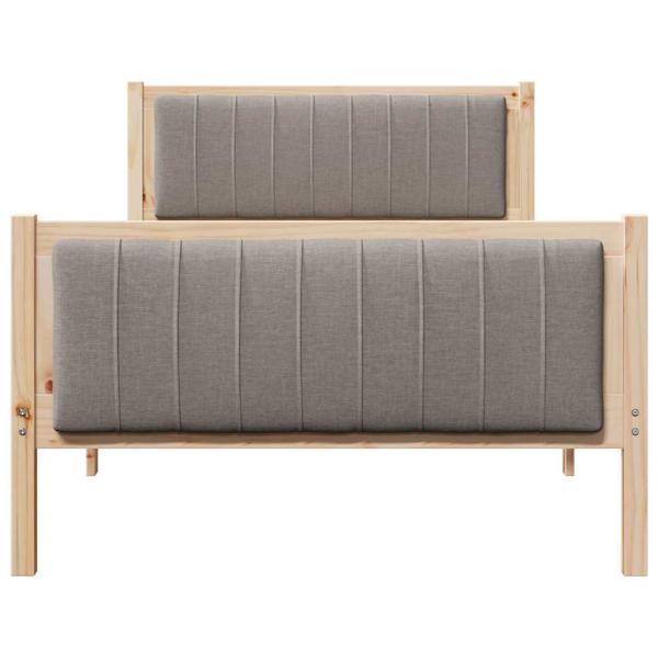 Bettgestell Braun und Taupe 100 x 200 cm Massivholz Kiefer