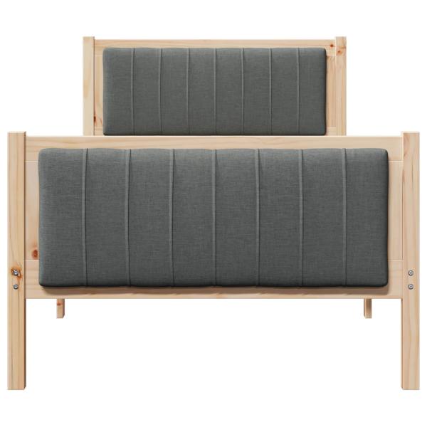 Bettgestell Braun und Dunkelgrau 90 x 200 cm Massivholz Kiefer